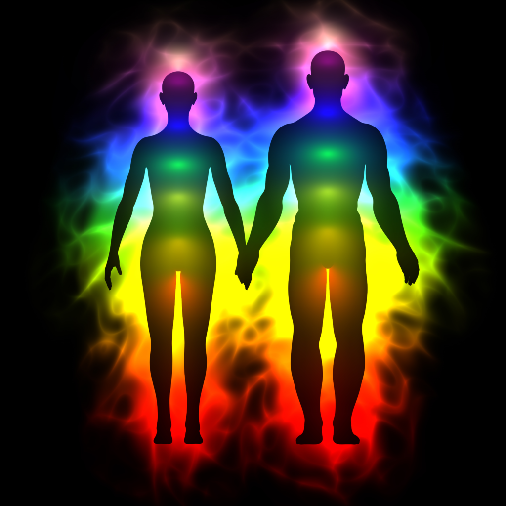 The aura of two people holding hands